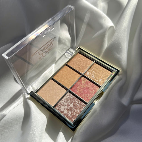 Color Central — Paleta de 6 tonos luminosos con brocha
