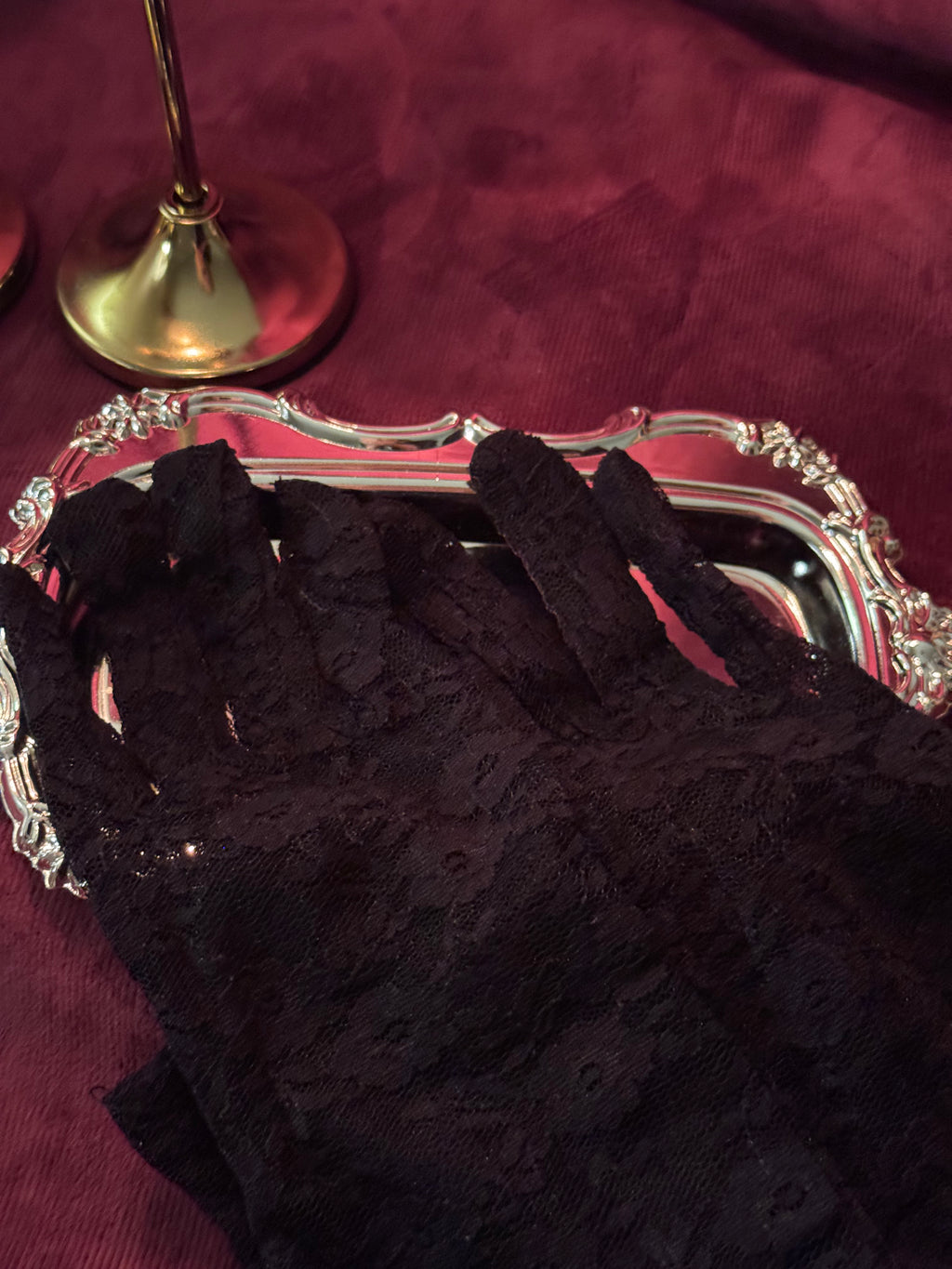 Guantes largos de encaje
