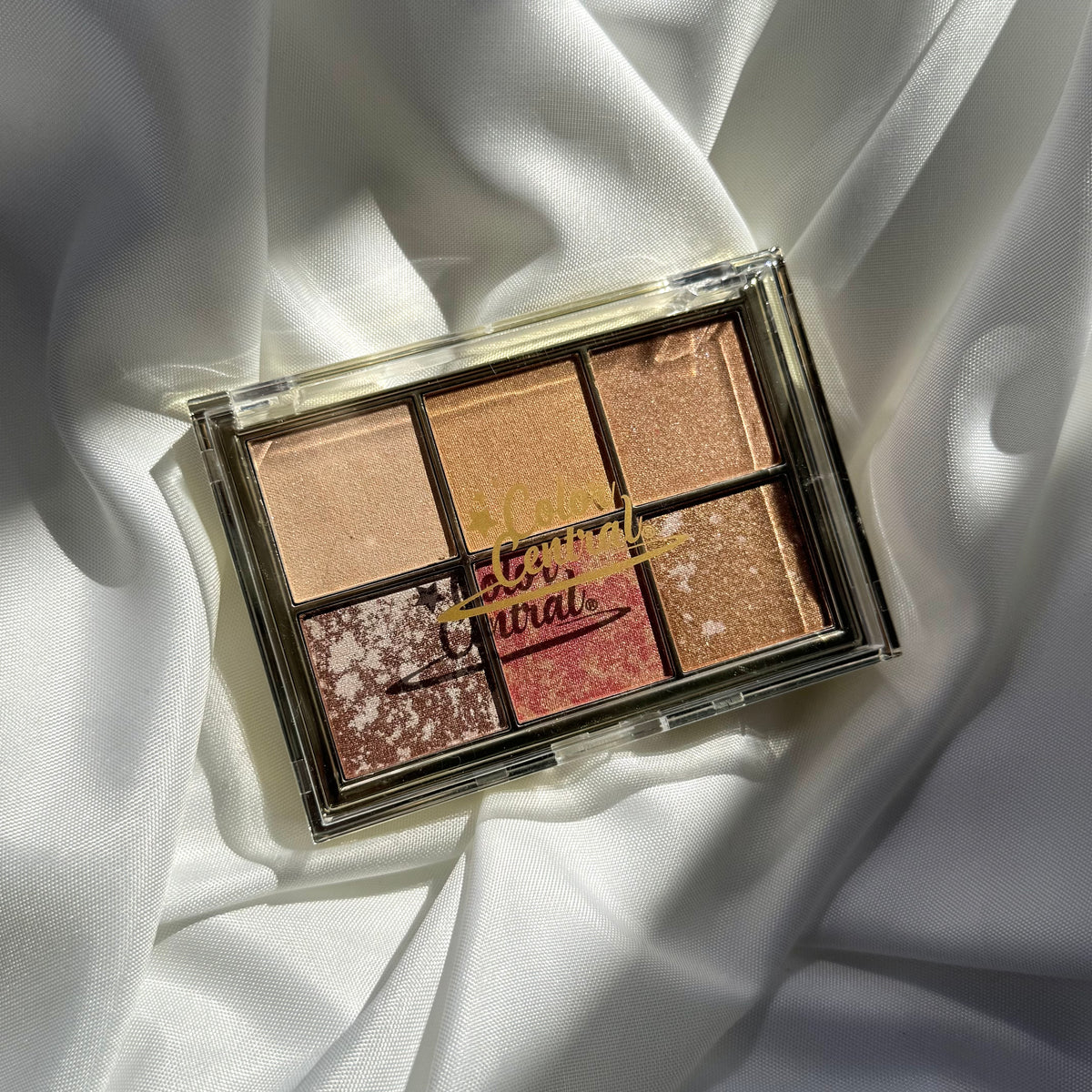 Color Central — Paleta de 6 tonos luminosos con brocha